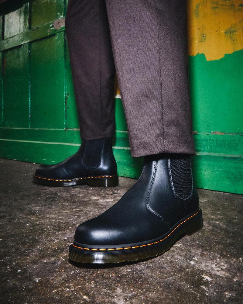 Dr Martens 2976 Nappa Læder Chelsea Støvler Herre Sort | DK 484VRW